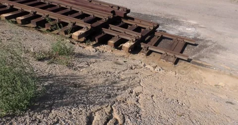 Old rusty rails I Stock Footage 261501365