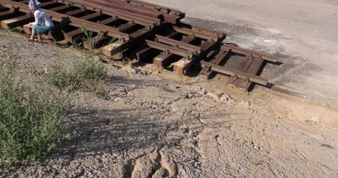 Old rusty rails II Stock Footage 261505591