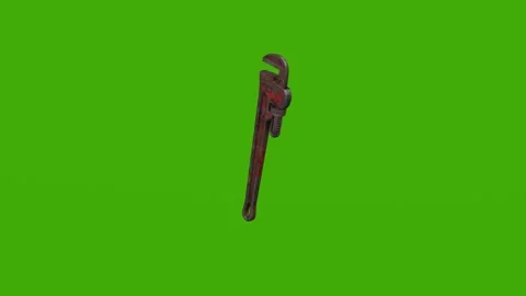 An old rusty red gas key rotates on a green screen Stock Footage 279802351