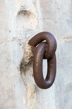 Old rusty ring at fort de soto florida Stock Photos
