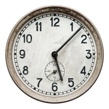 Old rusty round wall clock Stock Photos