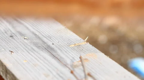 Old rusty saw sawing board Stock Footage 49942162
