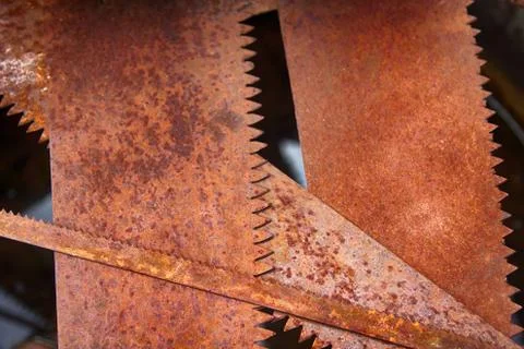 Old rusty saws Stock Photos
