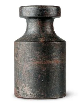 Old rusty scale weight Foto stock