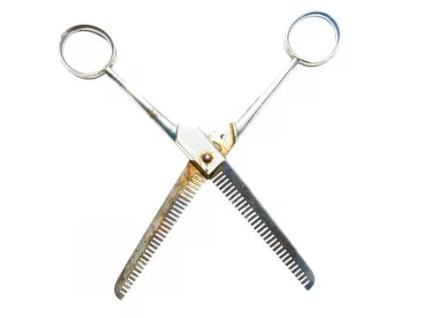 Old rusty scissors isolated on white background Stock Photos