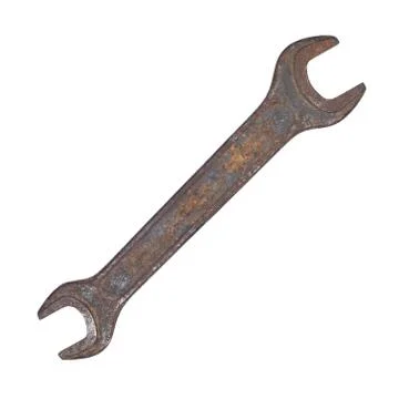 Old rusty screw key isolated Stock Photos