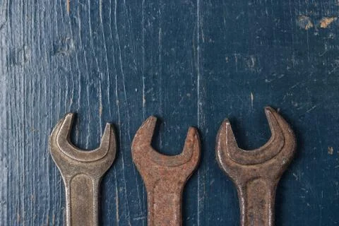 Old rusty screw keys Stock Photos