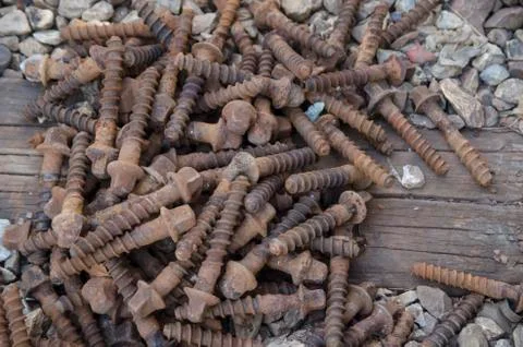 Old Rusty Screws Stock Photos