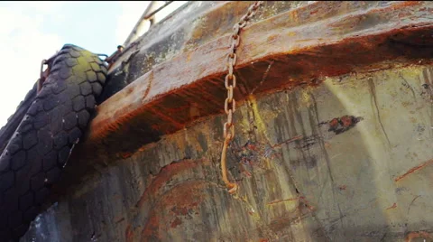 Old Rusty Ship Board Video stock 58274648