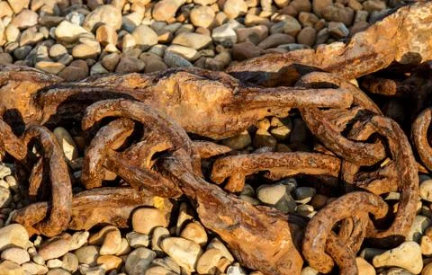 Old rusty ship chain Stock Photos
