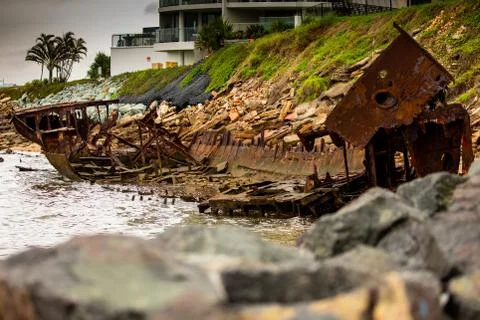 An Old Rusty Shipwreck Foto stock