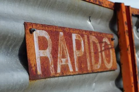 Old rusty sign on an old machine Stock Photos