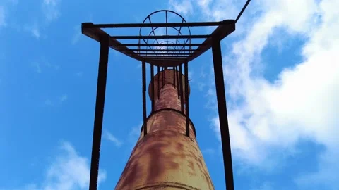 Old rusty soviet water tower Stock Footage 144695423