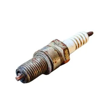Old Rusty Spark Plug Isolated On White Background 스톡 사진