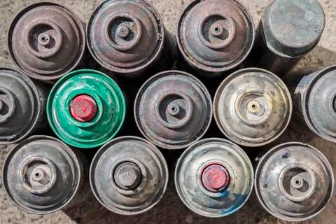 Old Rusty Spray Cans Stock Photos