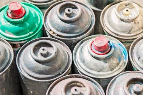 Old Rusty Spray Cans Stock Photos