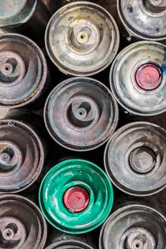 Old Rusty Spray Cans Stock Photos