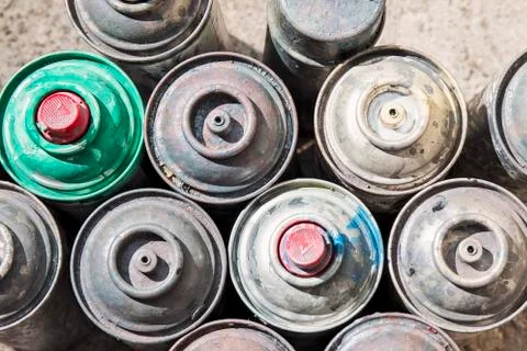 Old Rusty Spray Cans Stock Photos