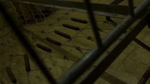 The old rusty spring mattress Stock Footage 126585070