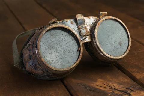 Old rusty steampunk goggles Stock Photos