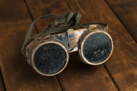 Old rusty steampunk goggles Foto stock