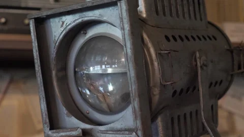 Old Rusty Theater Spotlight Stock Footage 294831160