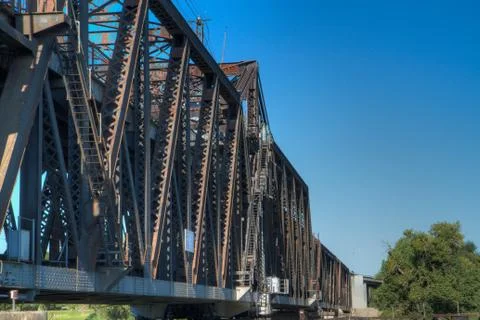 Old rusty train bridge north Stock Photos