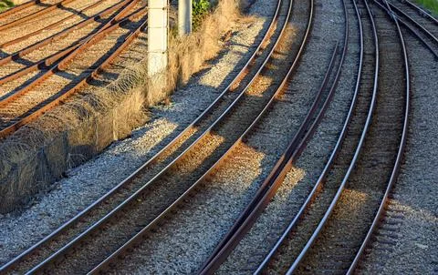 Old rusty train tracks that cross the city in Belo Horizonte Minas Gerais Stock Photos