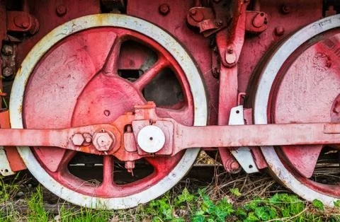 Old rusty train wheels Foto stock