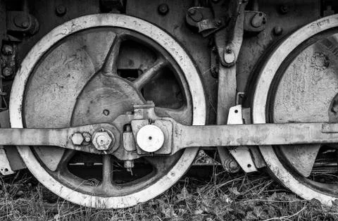 Old rusty train wheels Stock Photos