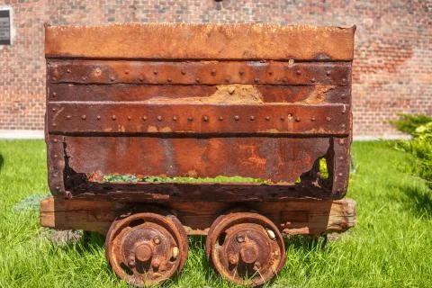 An old rusty trolley from the mine Stock Photos
