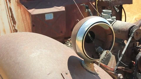 Old rusty truck engine (dolly shot) Stock Footage 40413671