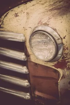Old rusty truck headlight Stock Photos