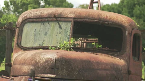 Old rusty truck window Stock Footage 5502780