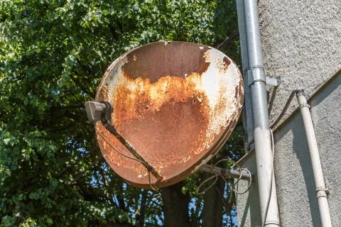 Old rusty TV dish Stock Photos
