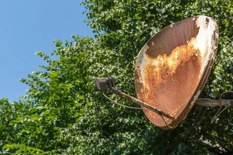 Old rusty TV dish Stock Photos