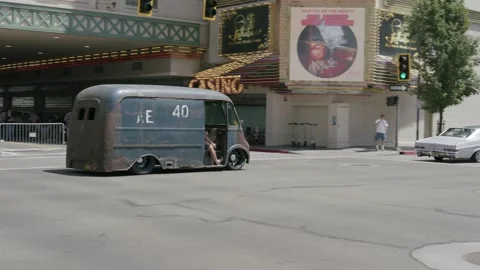 Old rusty van Car Classic Car Show Hot August Nights Reno Stock-Footage 249361623