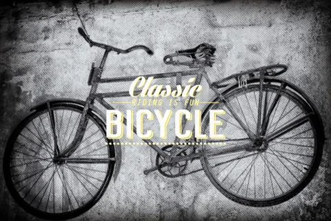 Old rusty vintage bicycle Illustrazione stock