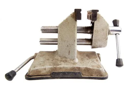 Old rusty vise tool, isolated Stock Photos