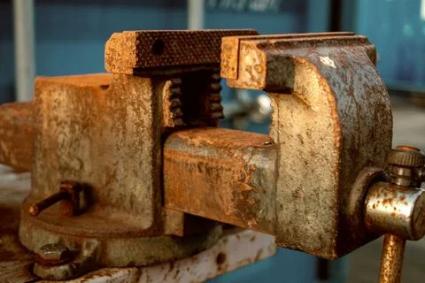 Old rusty vise for working Stock Photos