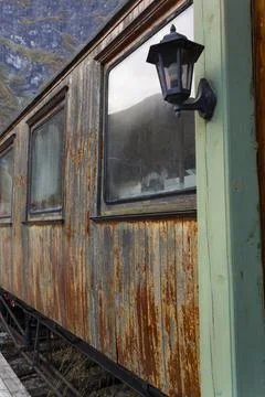 Old rusty wooden train Stock Photos