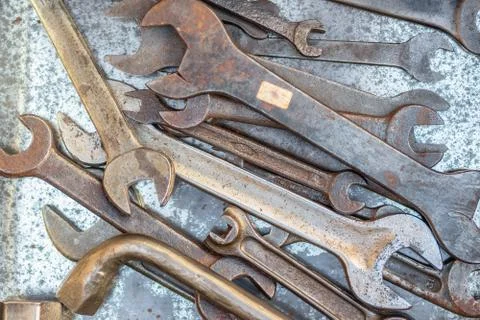Old rusty wrench Stock Photos