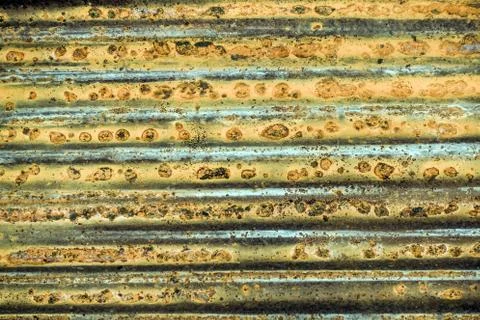 Old rusty zinc wall surface  galvanized, corrugated iron siding vintage textu Stock Photos