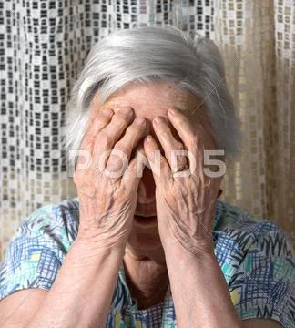 Old sad woman Stock Photos