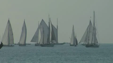 Old sail regatta 04 Stock Footage 12719602