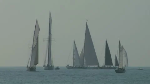 Old sail regatta 09 Stock Footage 12720079