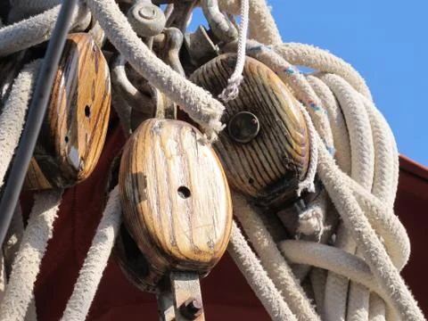 Old sailboat hardware Stock Photos