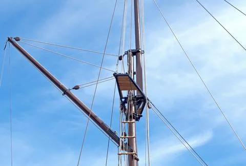 Old sailing boat rigging Stock Photos