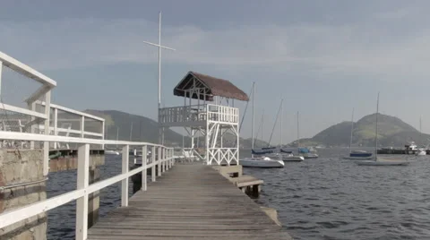 Old sailing club jetty Stock Footage 59480193