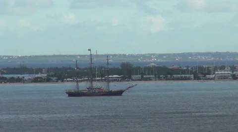 Old sailing ship side view Stock Footage 45777878